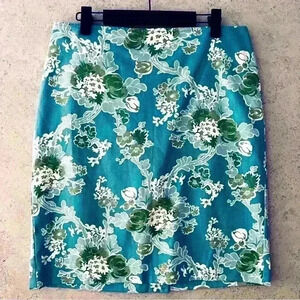 TALBOTS NWT 10 PETITES FLORAL SUMMER PARTY  ARTSY FESTIVAL WINERY COMFY ‎ SKIRT